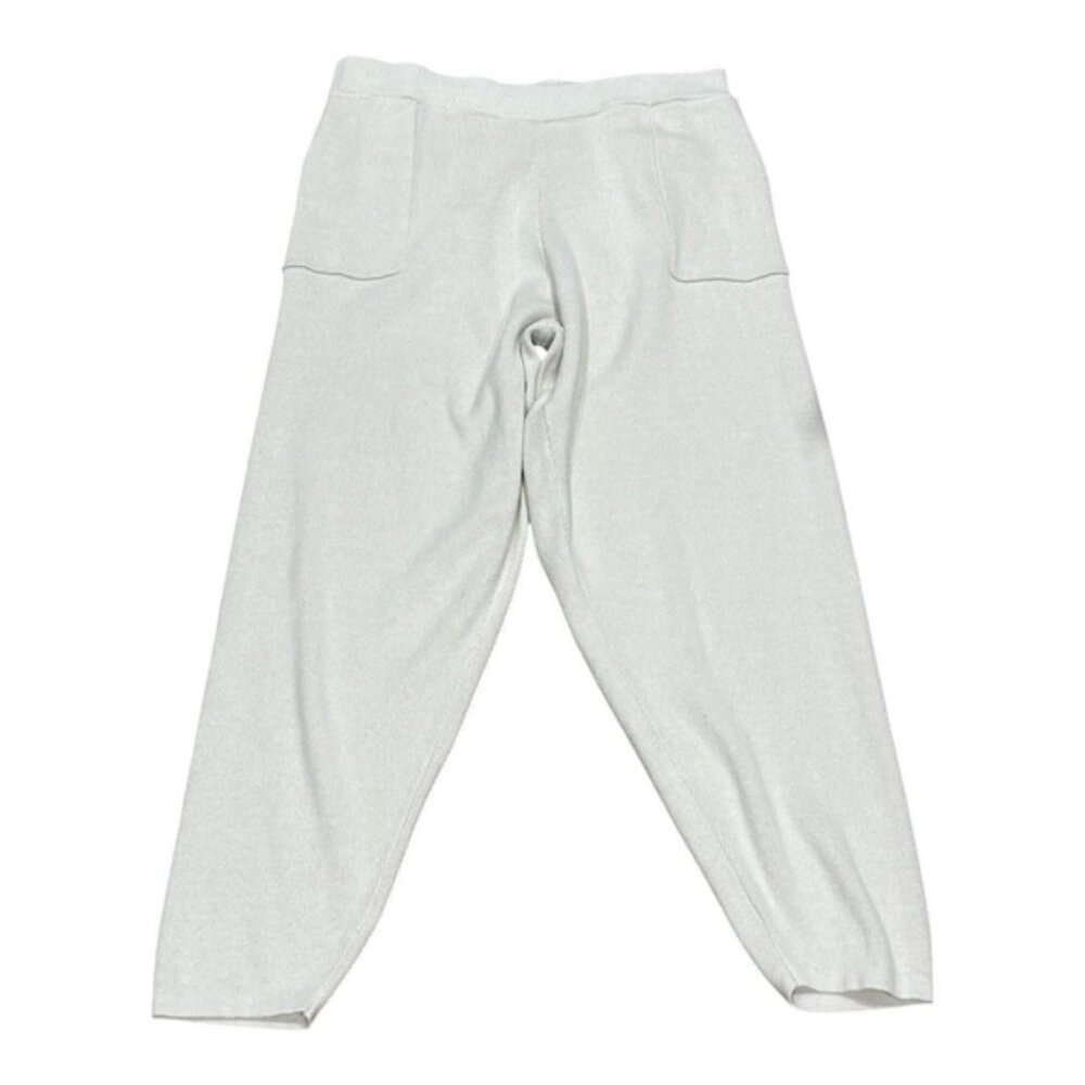 Sincerely Jules Pants Womens XL Beige Knit Joggers Ribbed Waist Cuffed Pockets